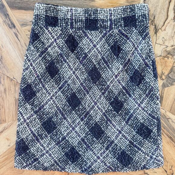 Antonio Melani, Black & White Plaid Tweed Pencil Skirt/Mini Skirt, Women's 6 - Picture 10 of 11